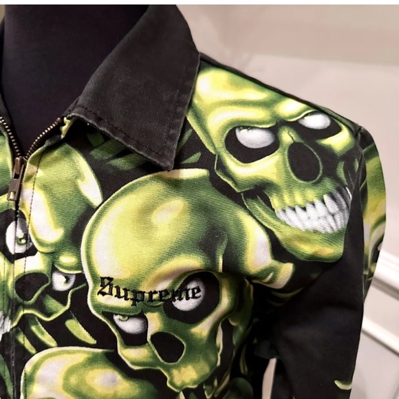 Supreme 18ss Skull Pile Demim Jean Work Jacket Mens Size: Medium NWOT  Rare Find - Picture 3 of 12